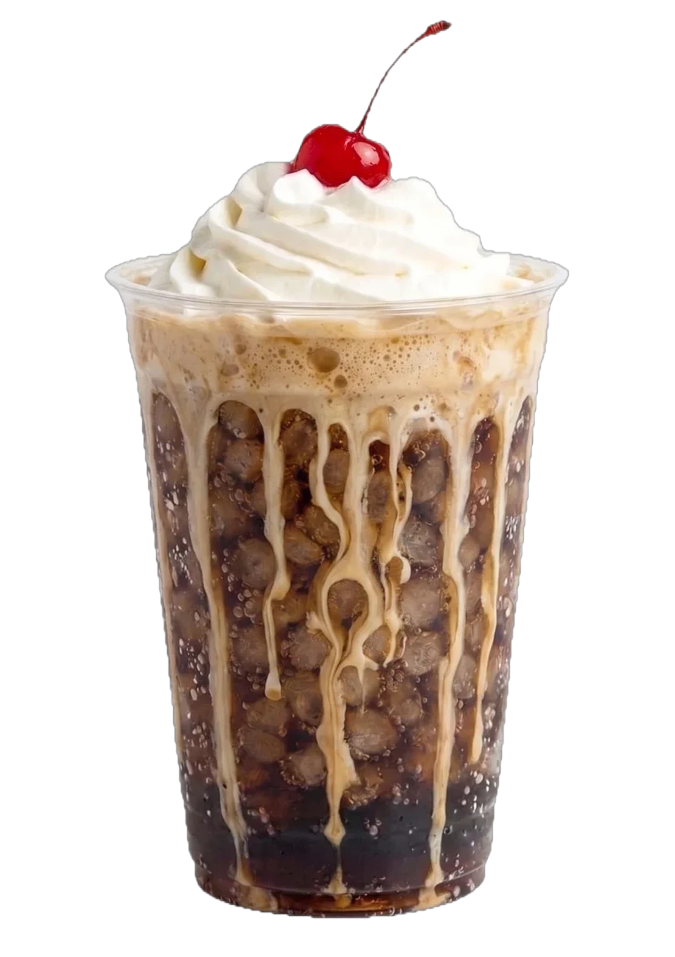 Classic Dirty soda with cream drips and a cherry on top